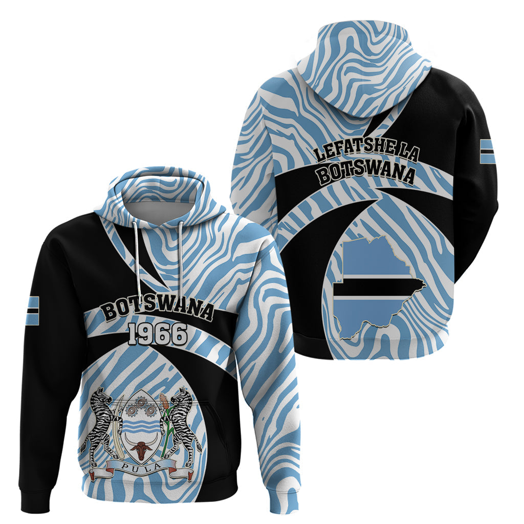 Botswana Independence Day Hoodie Lefatshe la Botswana Zebra Pattern LT01