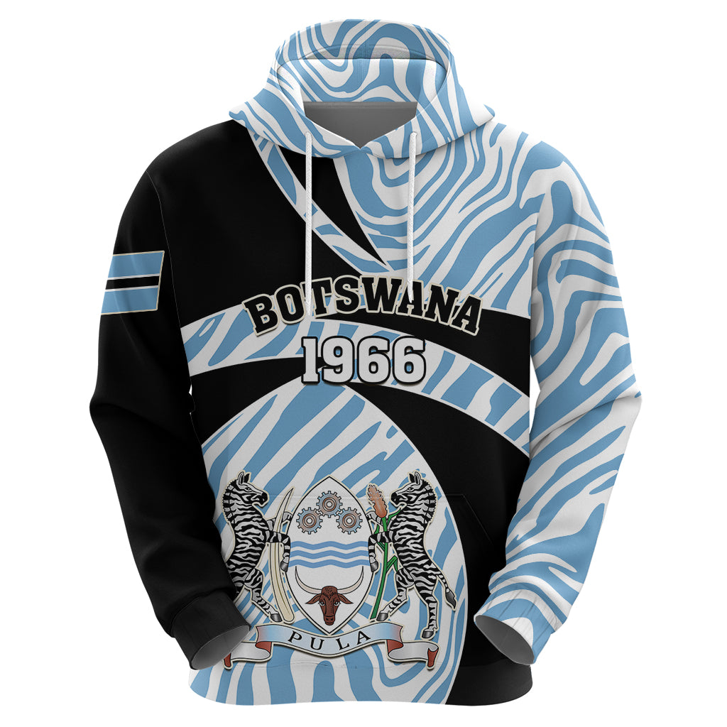 Botswana Independence Day Hoodie Lefatshe la Botswana Zebra Pattern LT01