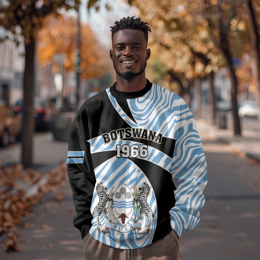 Personalized Botswana Independence Day Sweatshirt - Lefatshe la Botswana with Zebra Pattern LT01