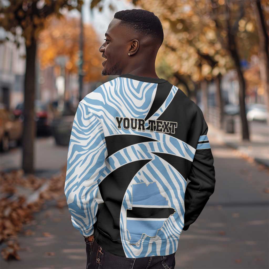 Personalized Botswana Independence Day Sweatshirt - Lefatshe la Botswana with Zebra Pattern LT01