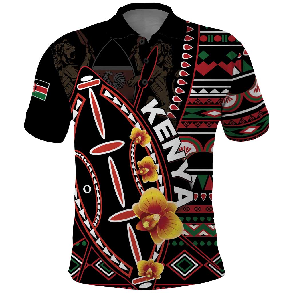 Personalized Kenya Polo Shirt Jamhuri ya Kenya Shield LT01