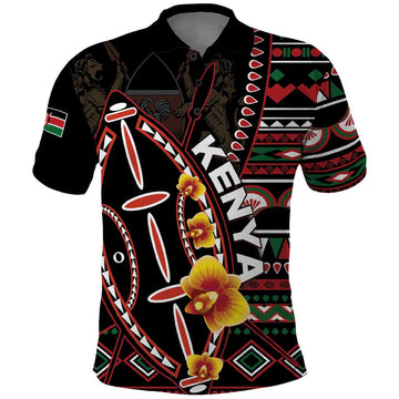 Personalized Kenya Polo Shirt Jamhuri ya Kenya Shield LT01
