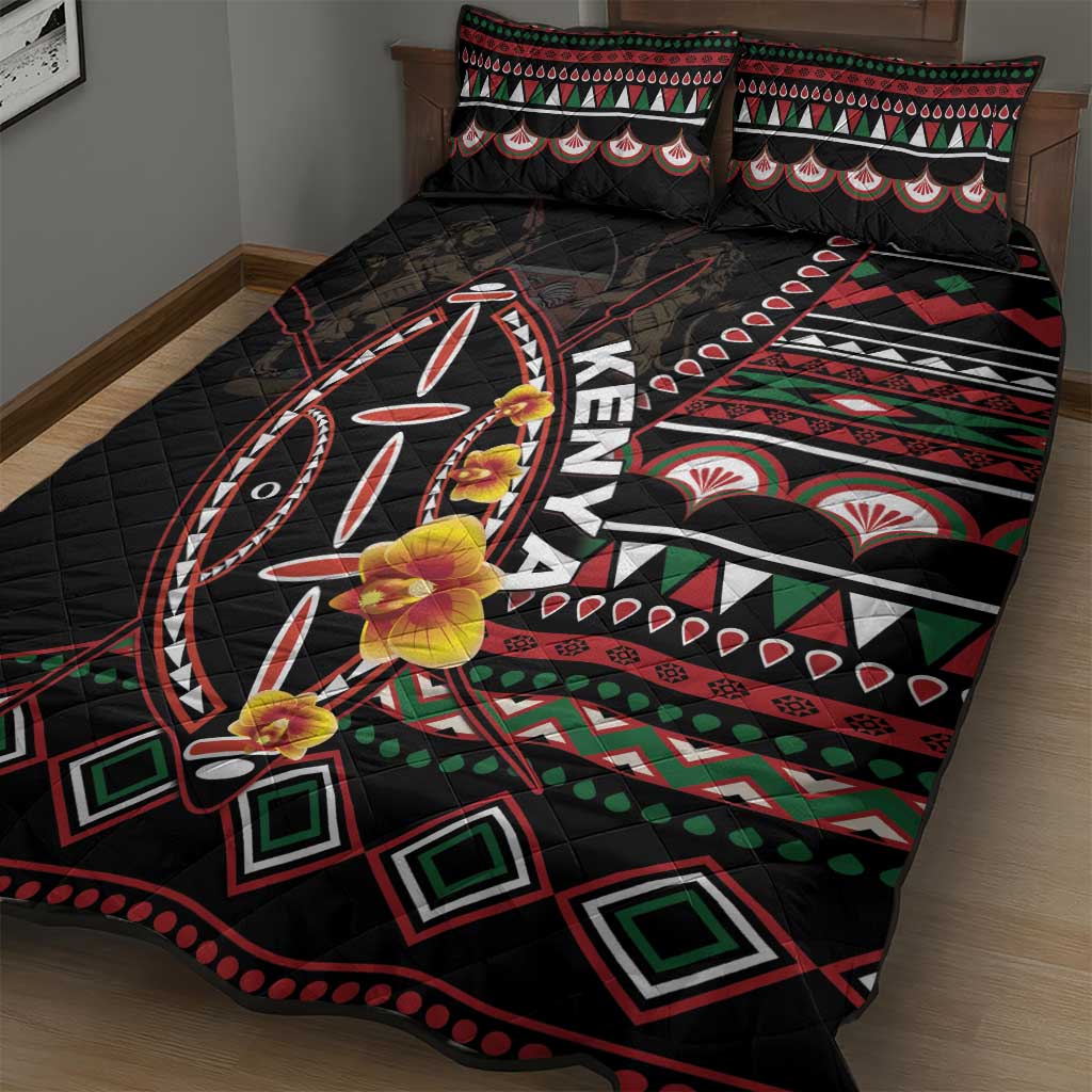 Kenya Quilt Bed Set Jamhuri Day, Kenya Shield LT01