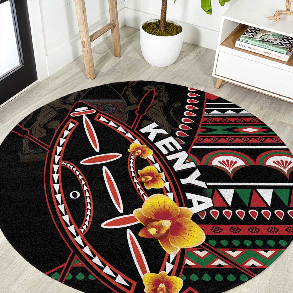 Kenya Round Carpet Jamhuri Day, Kenya Shield LT01