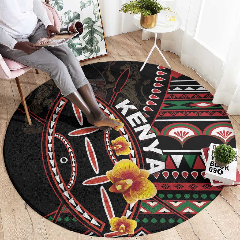 Kenya Round Carpet Jamhuri Day, Kenya Shield LT01