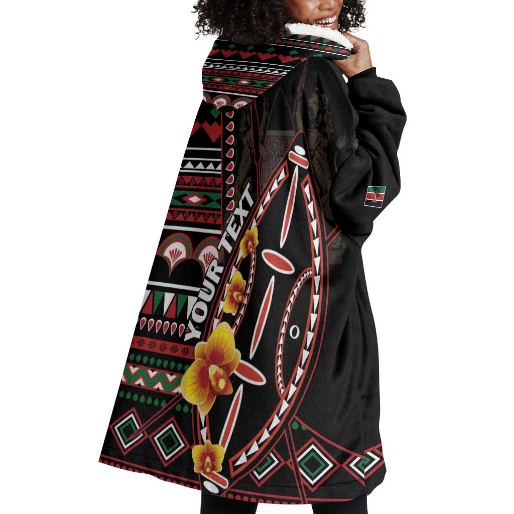 Personalized Kenya Wearable Blanket Hoodie Jamhuri Day, Kenya Shield LT01