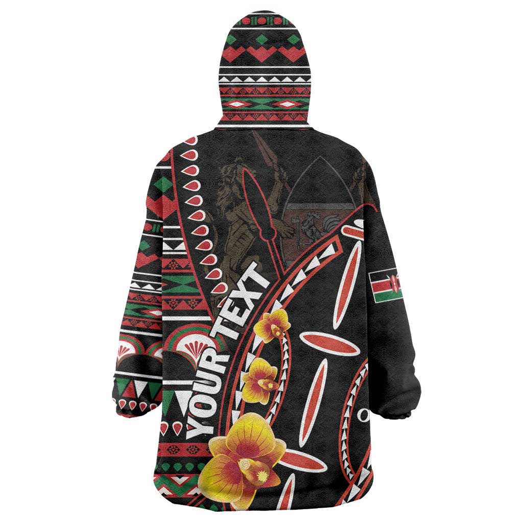 Personalized Kenya Wearable Blanket Hoodie Jamhuri Day, Kenya Shield LT01