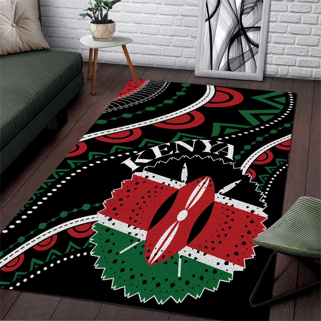 Kenya Area Rug Harambee African Pattern - Coat of Arms Design LT01