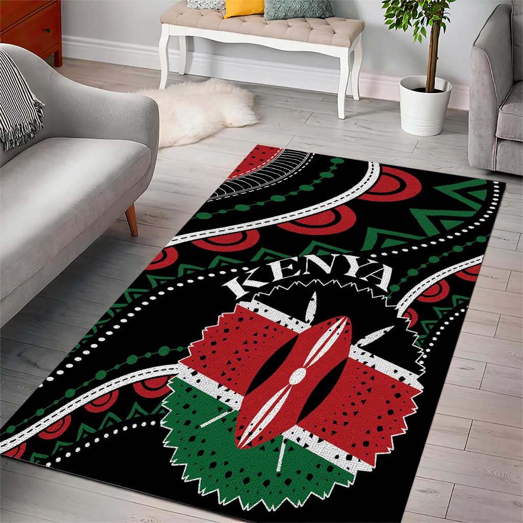 Kenya Area Rug Harambee African Pattern - Coat of Arms Design LT01