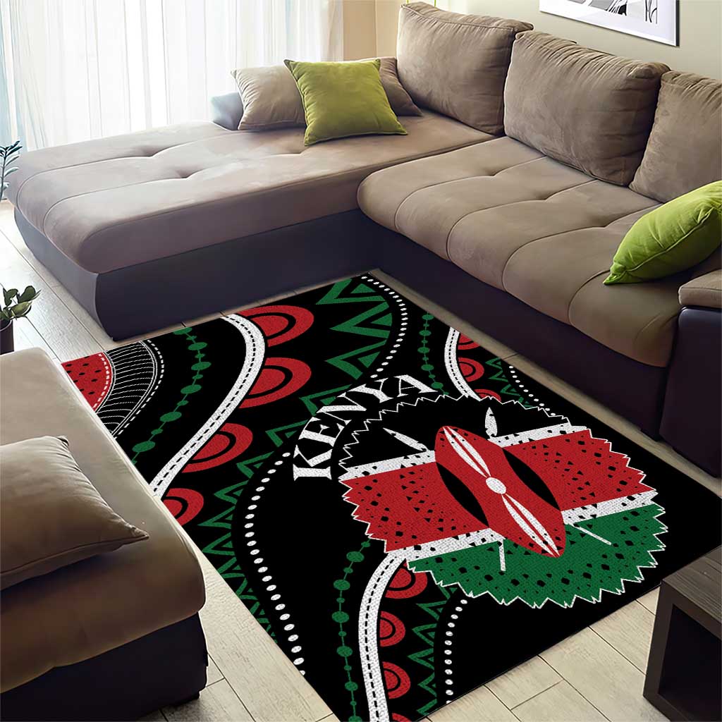 Kenya Area Rug Harambee African Pattern - Coat of Arms Design LT01