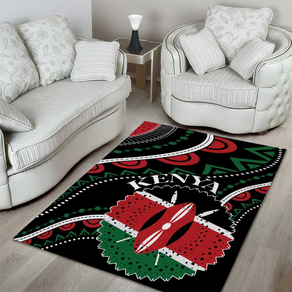 Kenya Area Rug Harambee African Pattern - Coat of Arms Design LT01