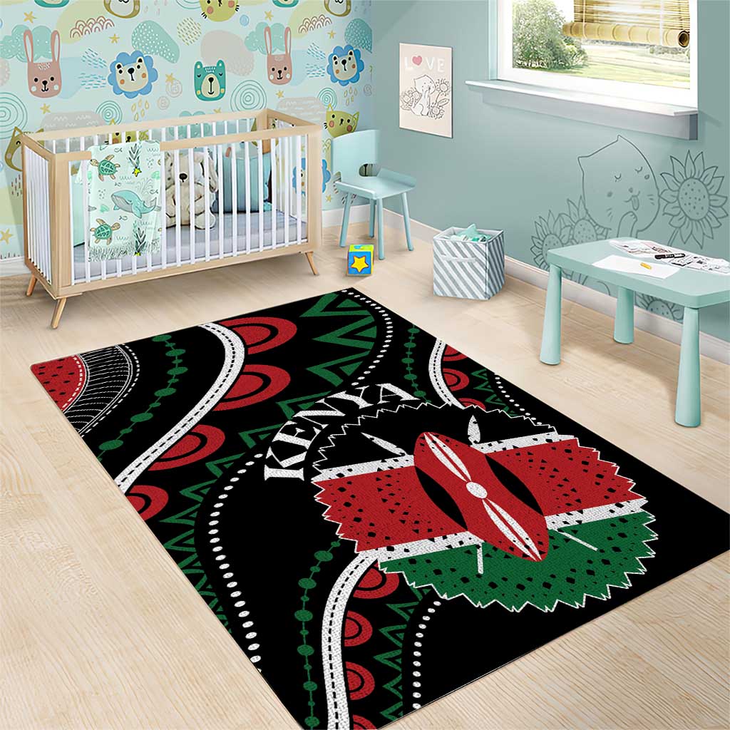 Kenya Area Rug Harambee African Pattern - Coat of Arms Design LT01