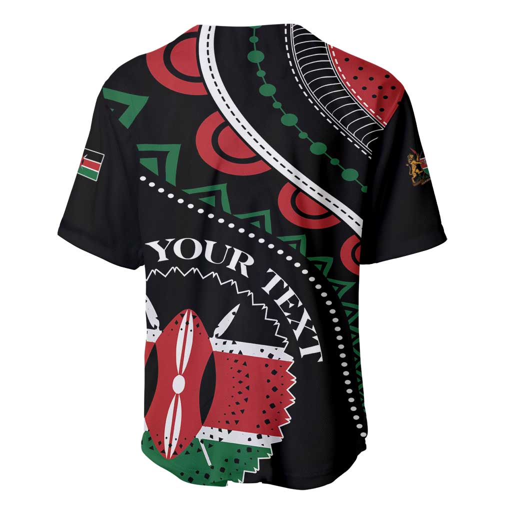 Personalized Kenya Baseball Jersey Harambee African Pattern - Coat of Arms Design LT01