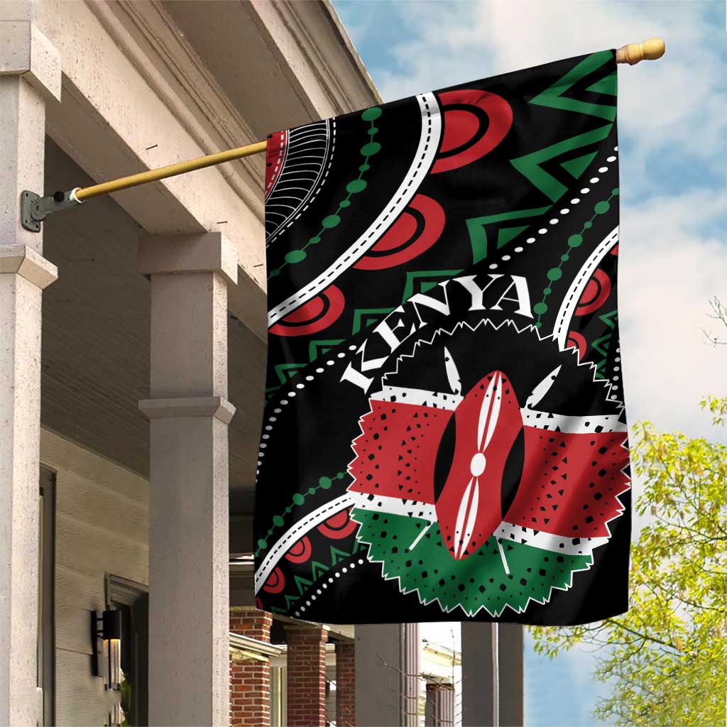 Kenya Garden Flag Harambee African Pattern - Coat of Arms Design LT01