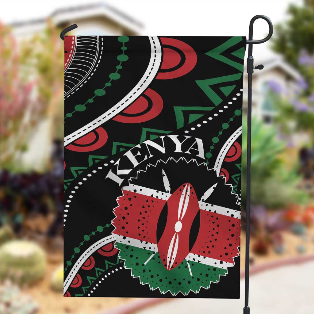 Kenya Garden Flag Harambee African Pattern - Coat of Arms Design LT01