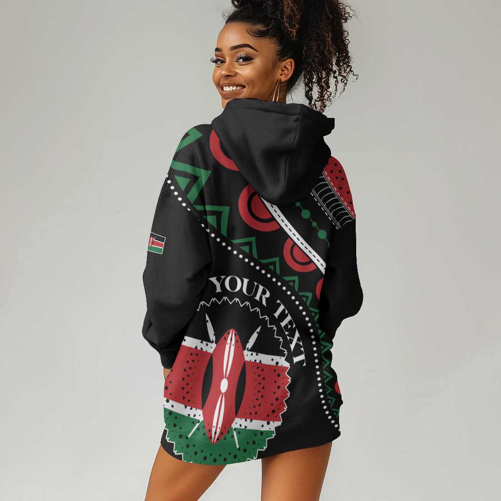Personalized Kenya Hoodie Dress Harambee African Pattern - Coat of Arms Design LT01