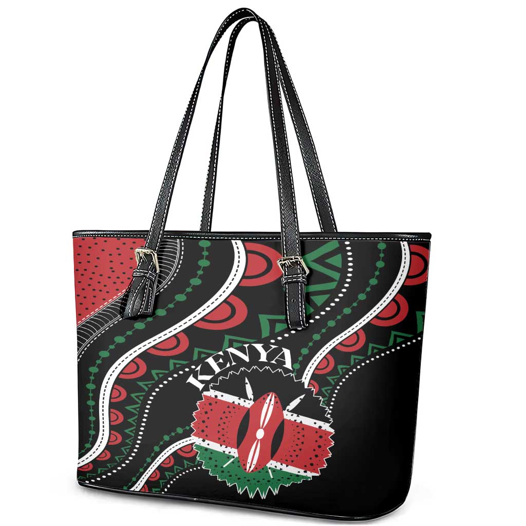 Kenya Leather Tote Bag Harambee African Pattern LT01