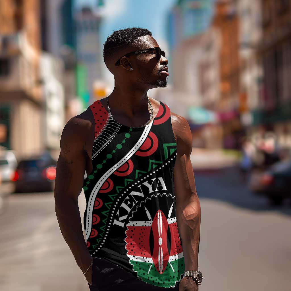 Personalized Kenya Men Tank Top Harambee African Pattern - Coat of Arms Design LT01