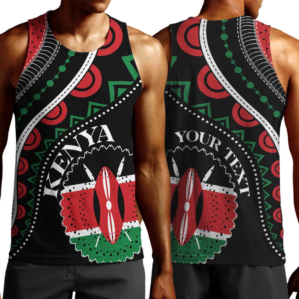 Personalized Kenya Men Tank Top Harambee African Pattern - Coat of Arms Design LT01