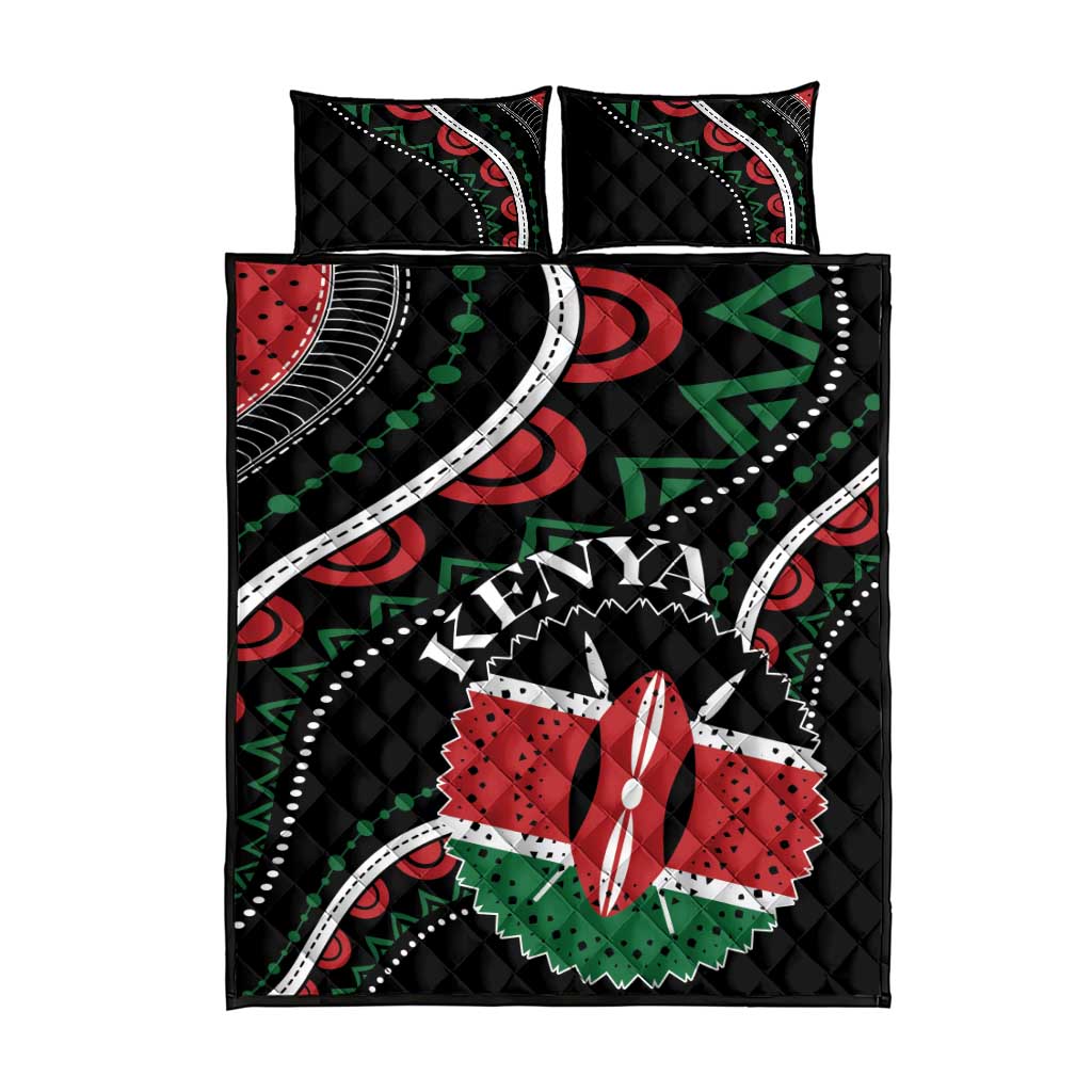 Kenya Quilt Bed Set Harambee African Pattern - Coat of Arms Design LT01