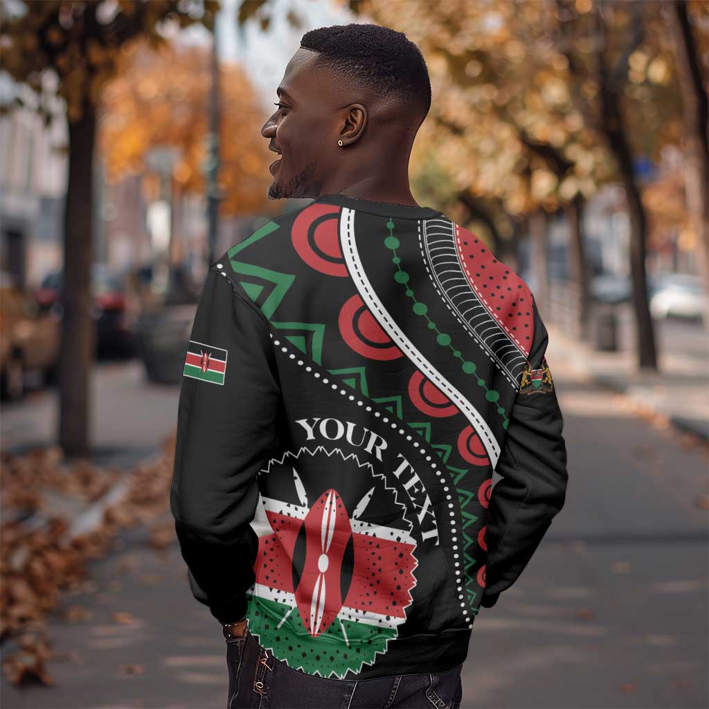Personalized Kenya Sweatshirt Harambee African Pattern - Coat of Arms Design LT01