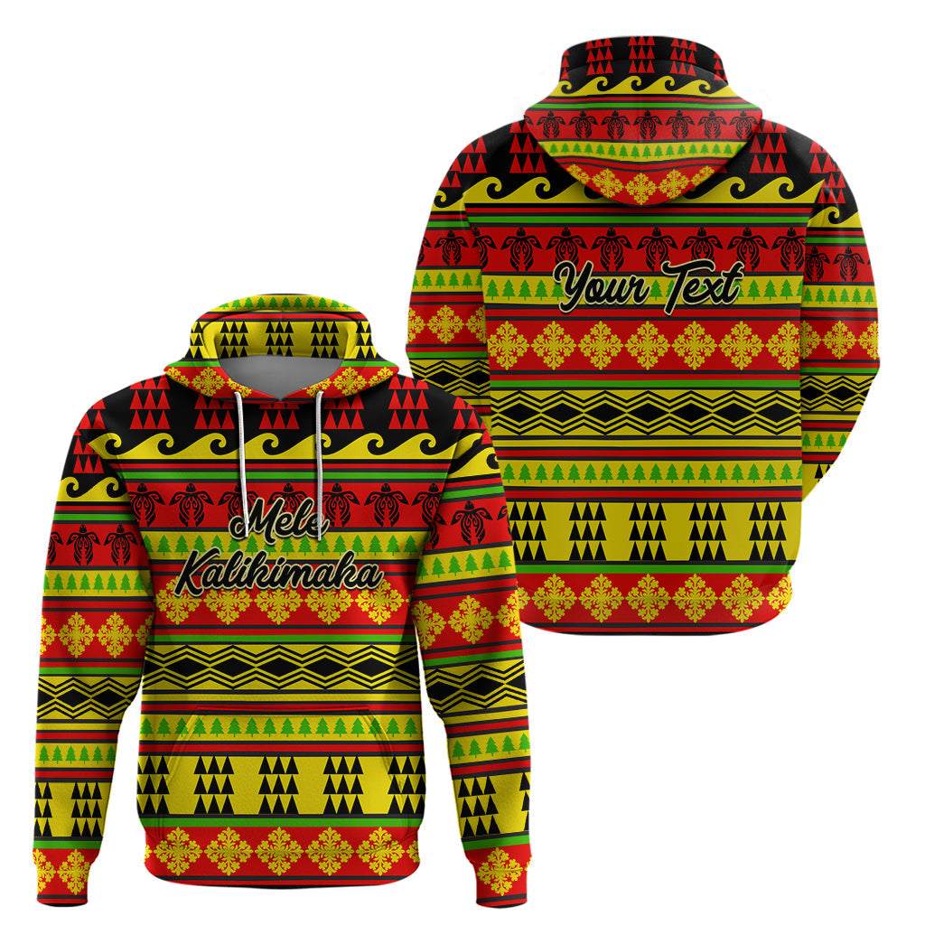 Custom Hawaii Christmas Hoodie Hawaiian Quilt Pattern Reggae Version LT01