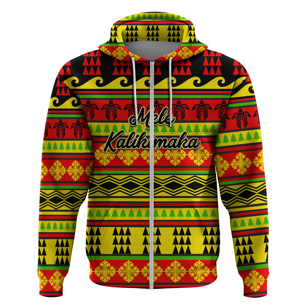 Custom Hawaii Christmas Hoodie Hawaiian Quilt Pattern Reggae Version LT01