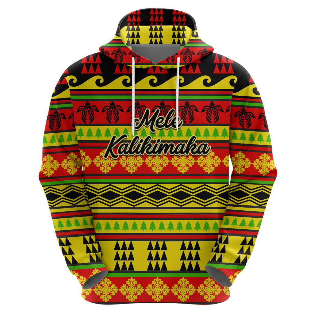 Custom Hawaii Christmas Hoodie Hawaiian Quilt Pattern Reggae Version LT01