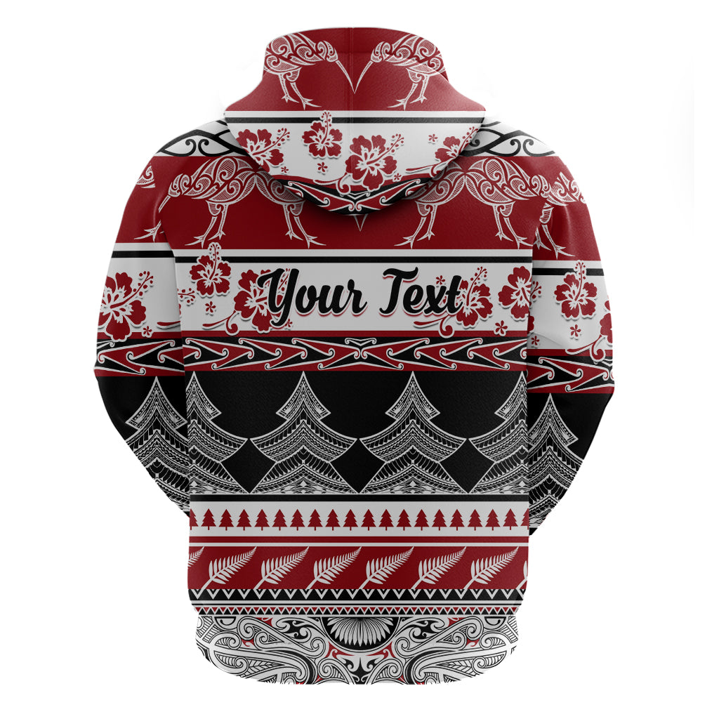 Custom New Zealand Christmas Hoodie Maori Meri Kirihimete Moko LT01