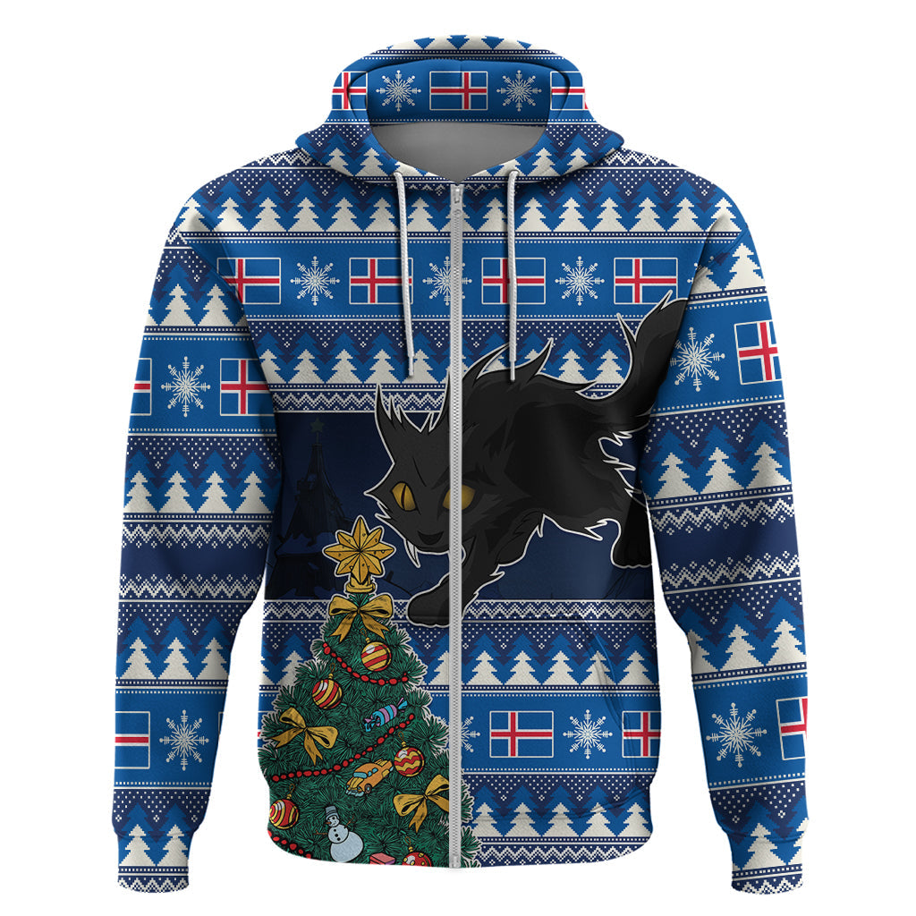 Custom Iceland Christmas Hoodie Yule Cat With Xmas Tree LT01