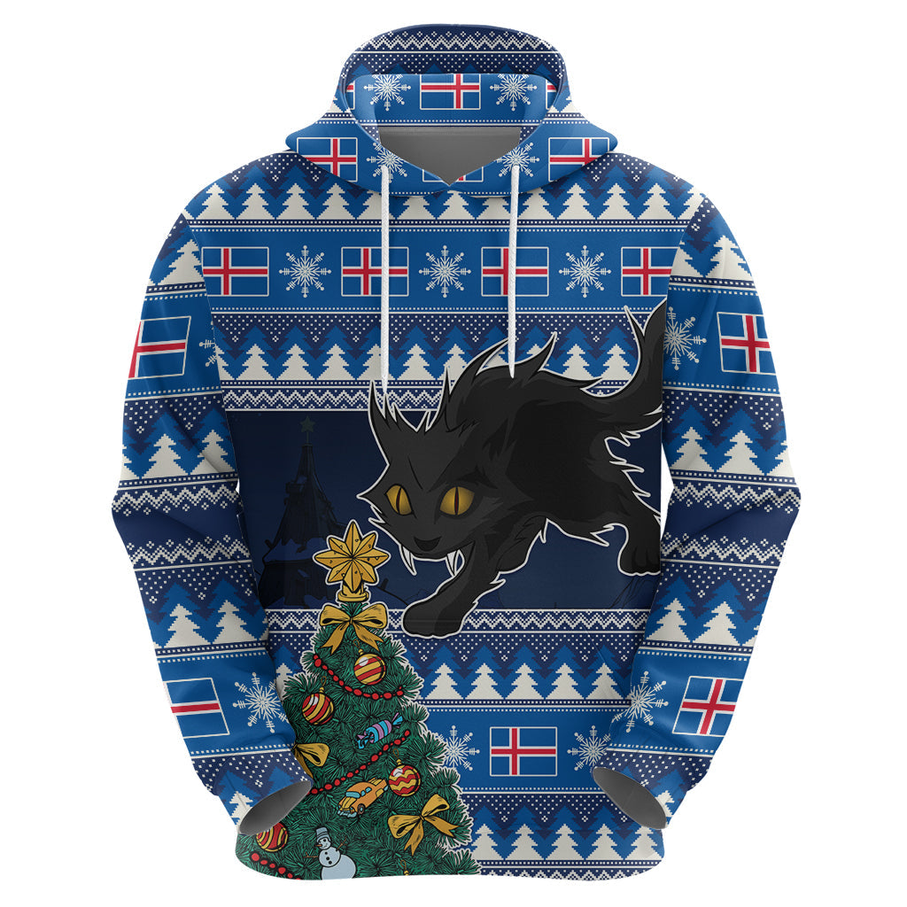 Custom Iceland Christmas Hoodie Yule Cat With Xmas Tree LT01