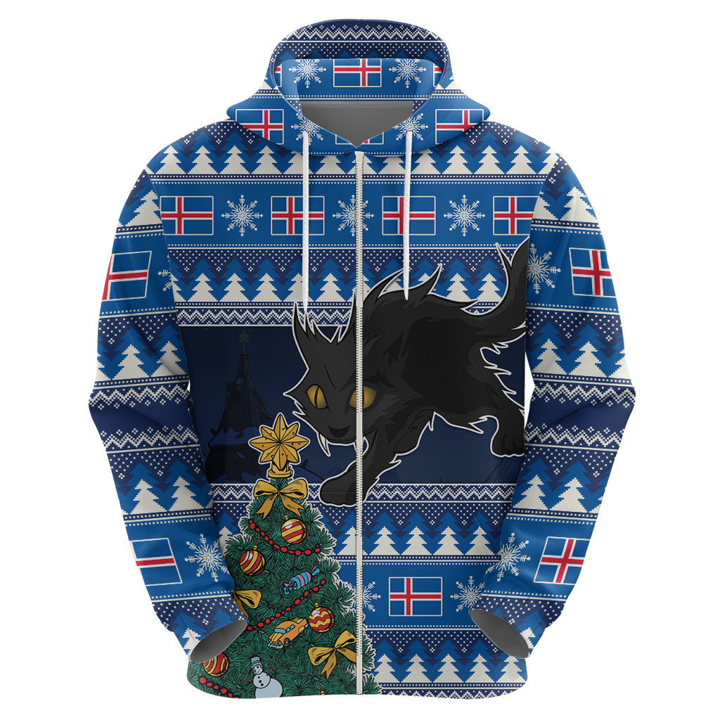 Custom Iceland Christmas Hoodie Yule Cat With Xmas Tree LT01