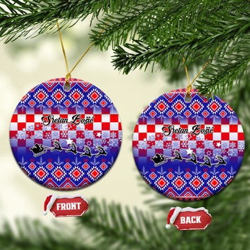 Croatia Christmas Ceramic Ornament Sretan Bozic Croatian Embroidery Patterns LT01