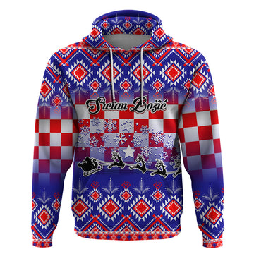Custom Croatia Christmas Hoodie Sretan Bozic Croatian Embroidery Patterns LT01