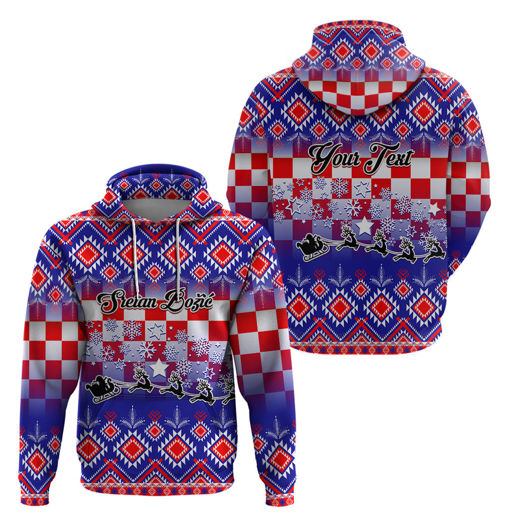 Custom Croatia Christmas Hoodie Sretan Bozic Croatian Embroidery Patterns LT01