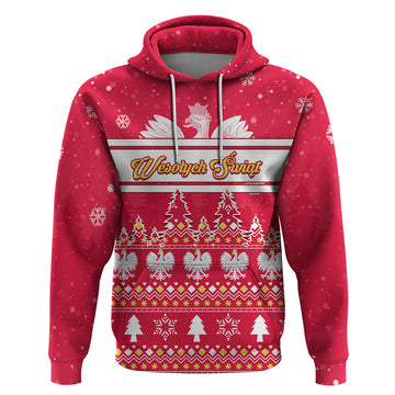 Custom Poland Christmas Hoodie Wesolych Swiat Polish Eagle LT01