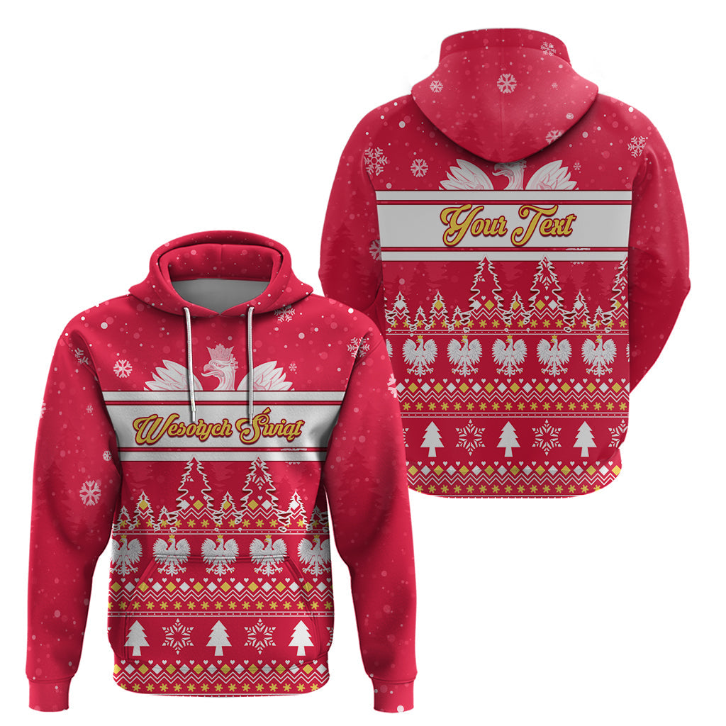 Custom Poland Christmas Hoodie Wesolych Swiat Polish Eagle LT01