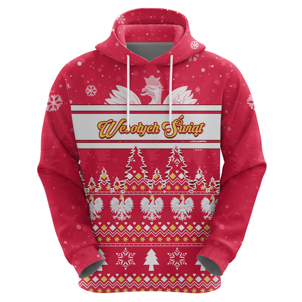Custom Poland Christmas Hoodie Wesolych Swiat Polish Eagle LT01