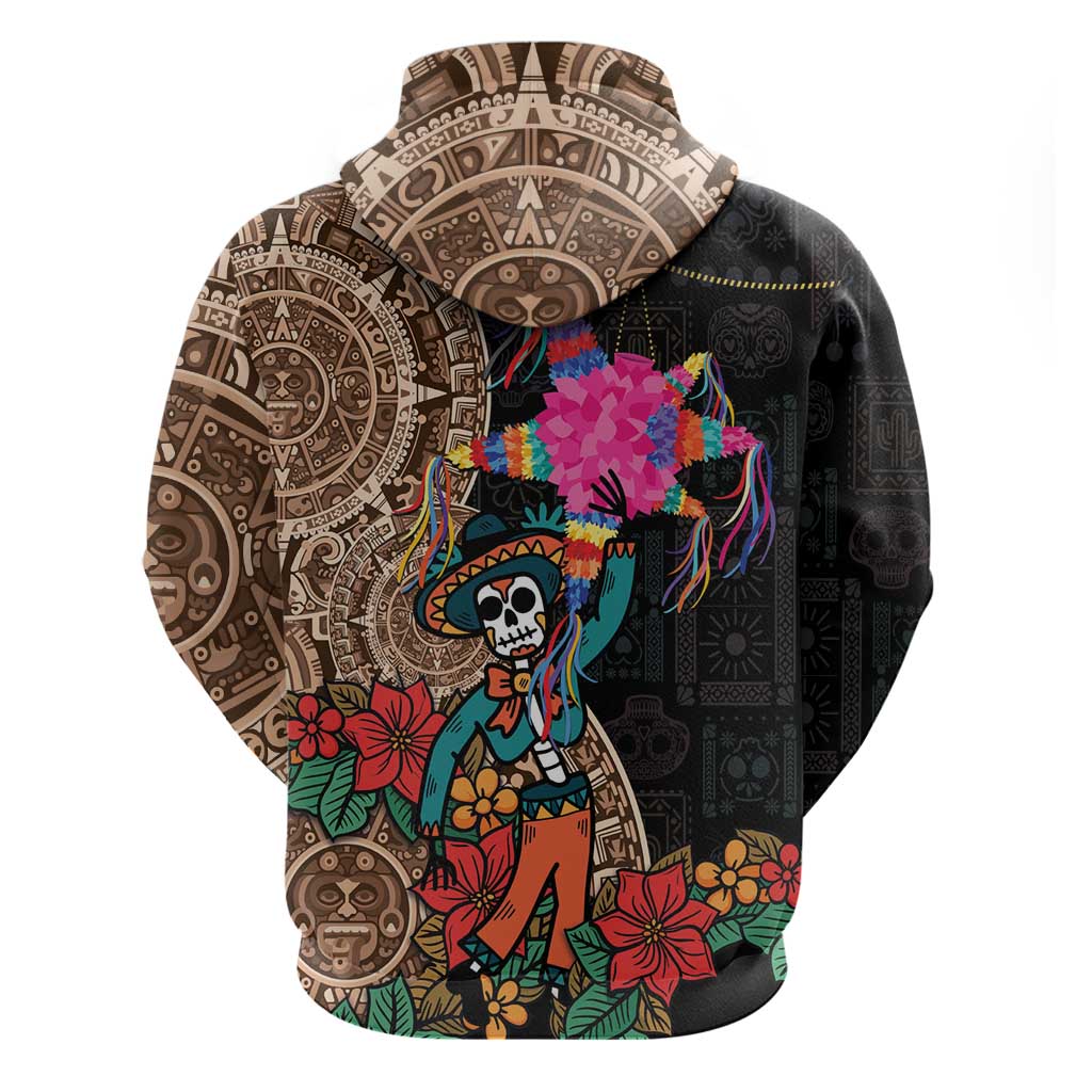 Las Posadas Hoodie Pinata With Mexican Aztec Circle LT01