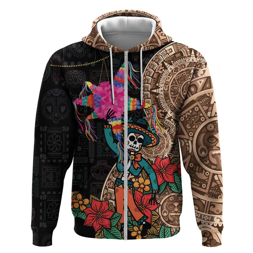 Las Posadas Hoodie Pinata With Mexican Aztec Circle LT01