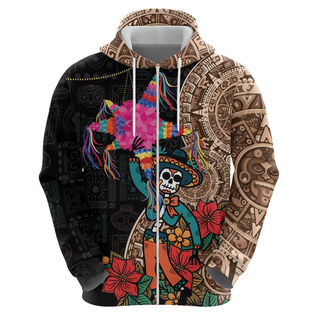 Las Posadas Hoodie Pinata With Mexican Aztec Circle LT01