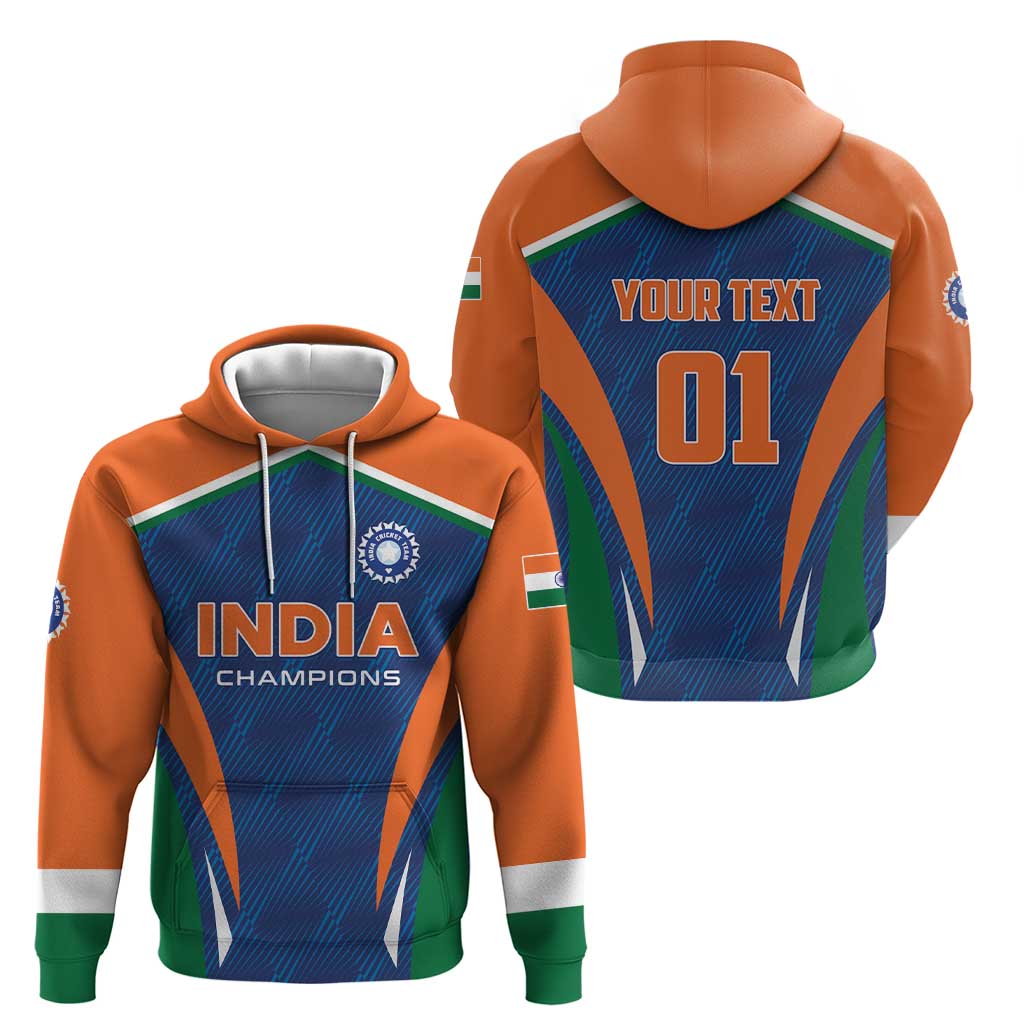 Custom India Cricket Hoodie The Men In Blue Champions LT01