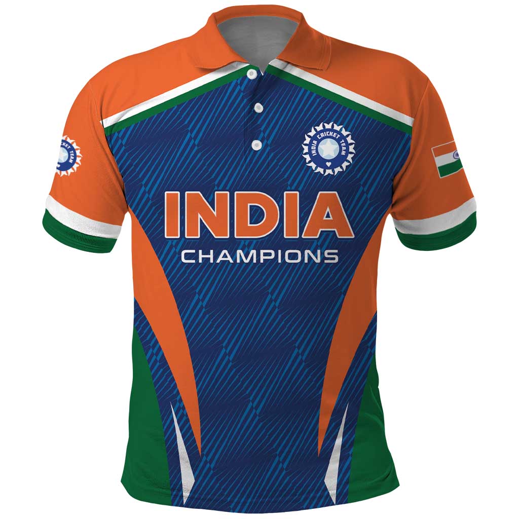Custom India Cricket Polo Shirt The Men In Blue Champions LT01