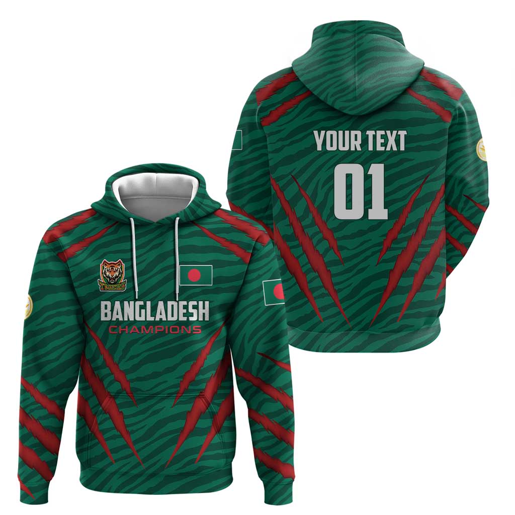 Custom Bangladesh Cricket Hoodie The Tigers Go Champions LT01