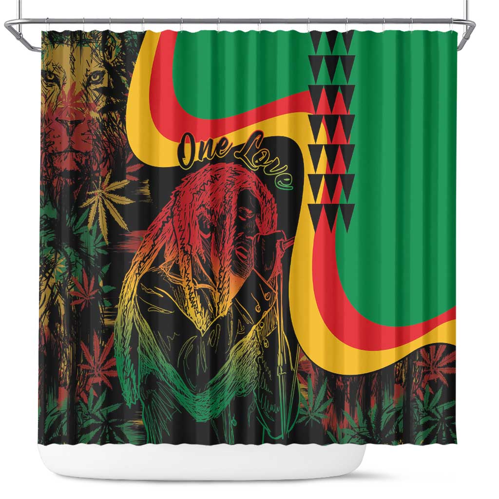 Legend Reggae Marley Shower Curtain Kakau Jawaiian LT01
