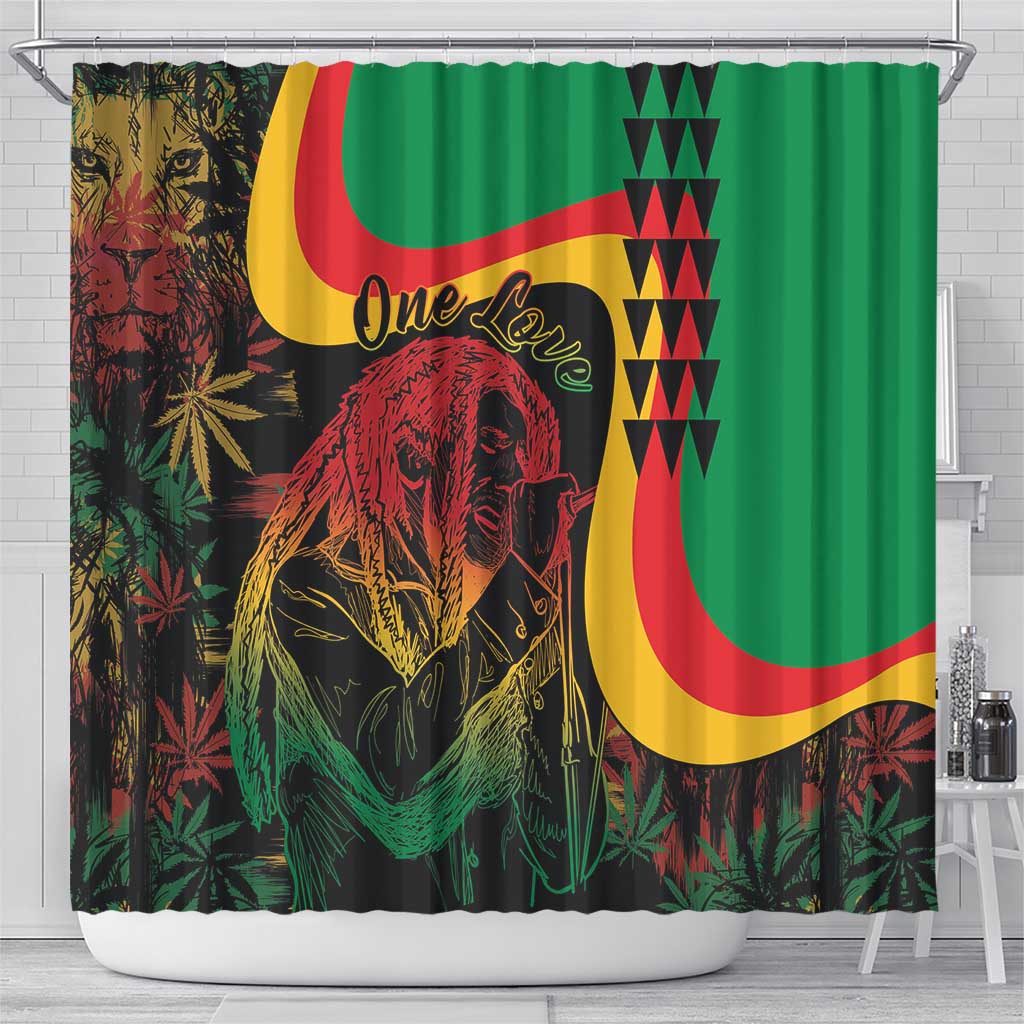 Legend Reggae Marley Shower Curtain Kakau Jawaiian LT01