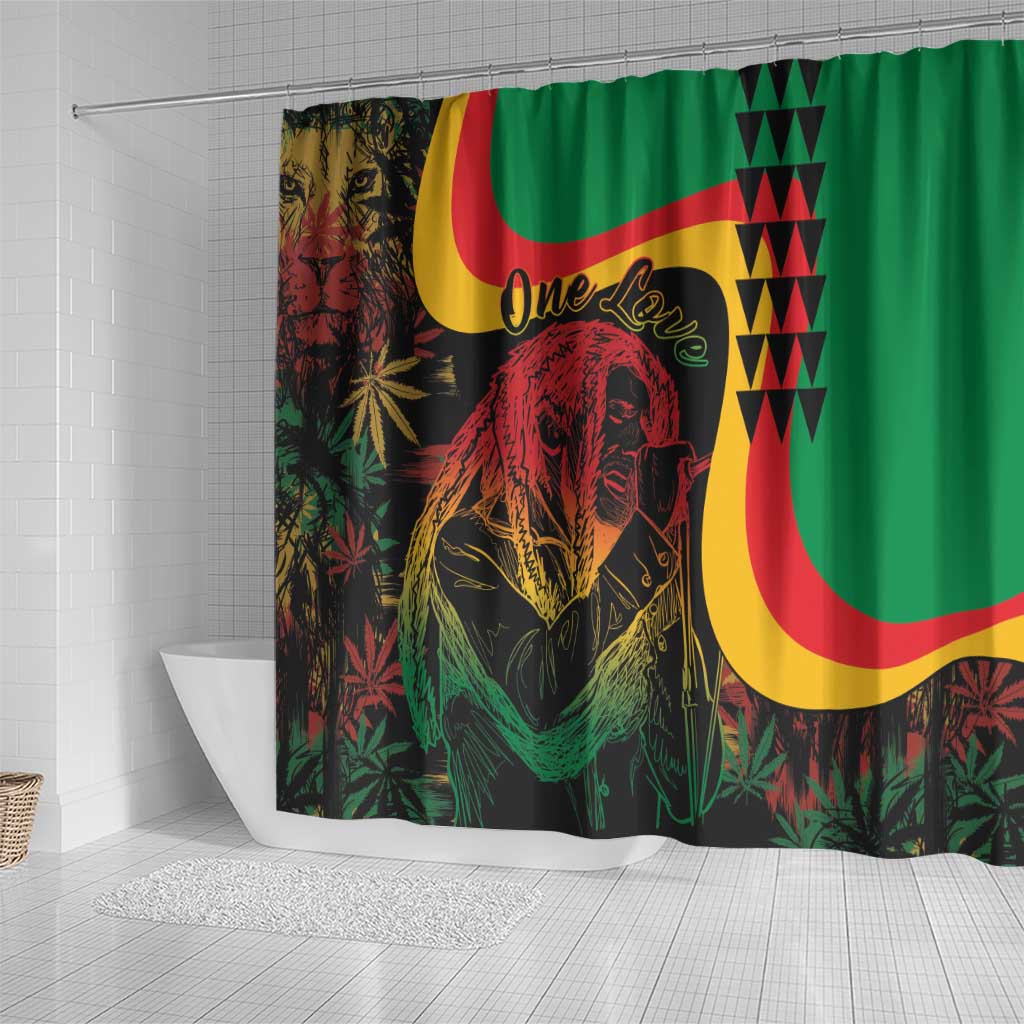 Legend Reggae Marley Shower Curtain Kakau Jawaiian LT01