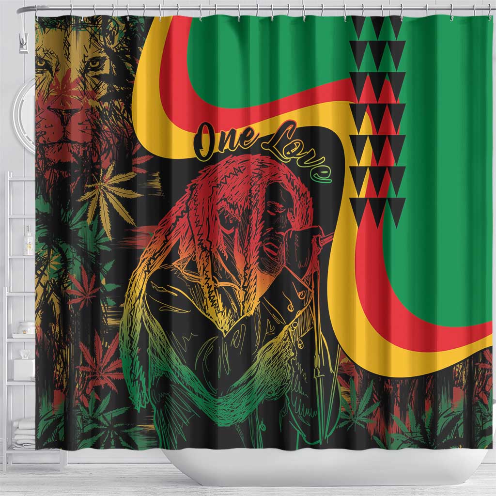 Legend Reggae Marley Shower Curtain Kakau Jawaiian LT01