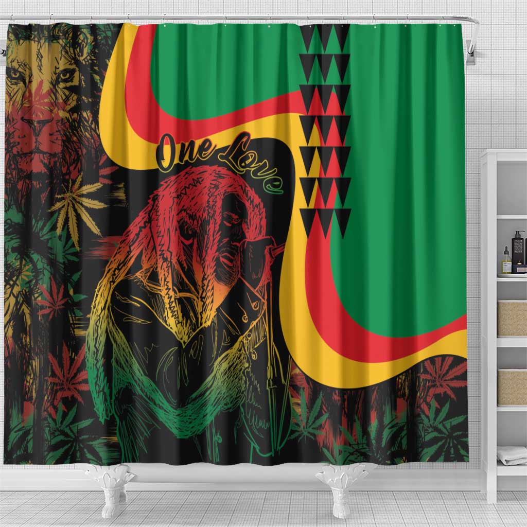 Legend Reggae Marley Shower Curtain Kakau Jawaiian LT01