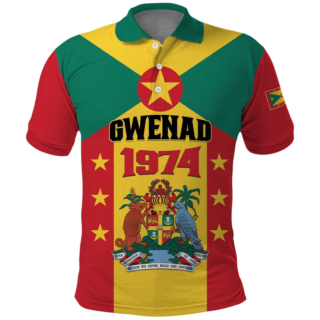 Personalized Gwenad Polo Shirt Grenada Coat Of Arms Flag Style LT01